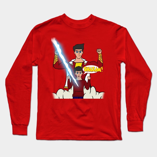 Shazam! Long Sleeve T-Shirt by PaulCag